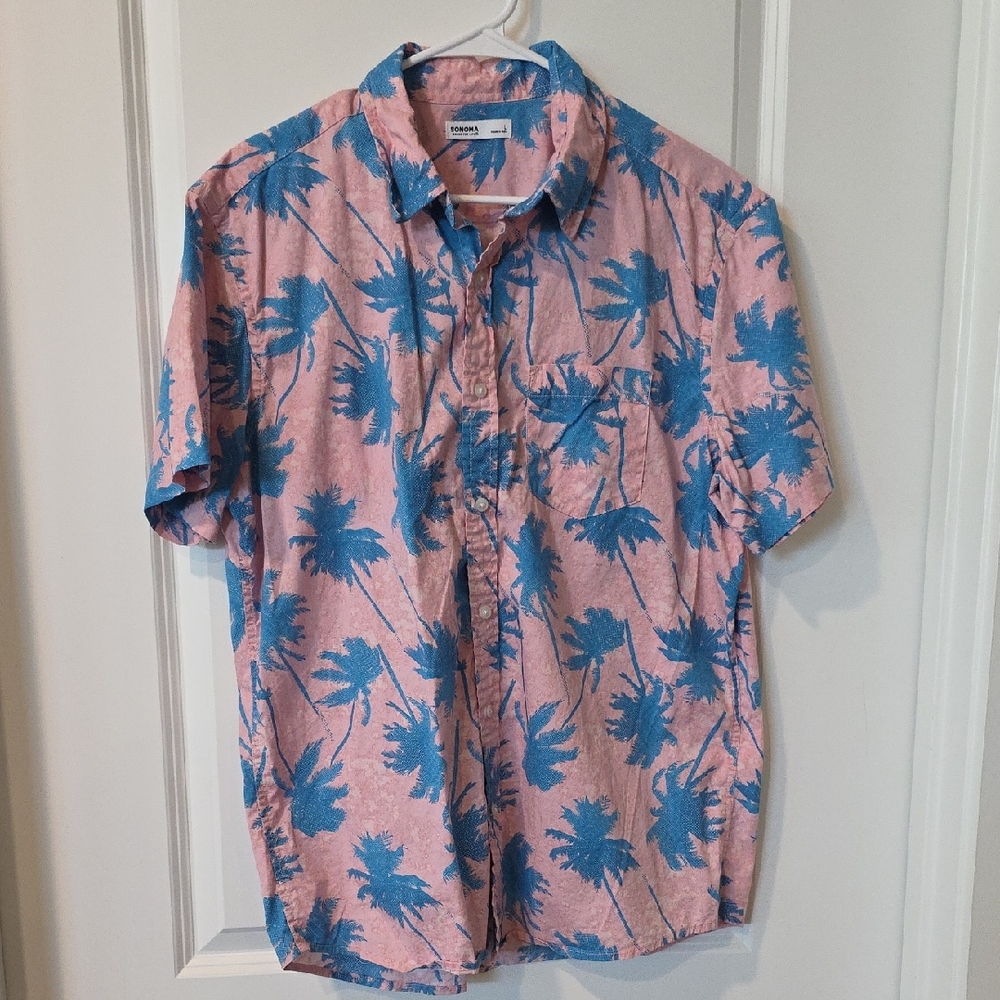 Sonoma Tropical Palm Print Shirt